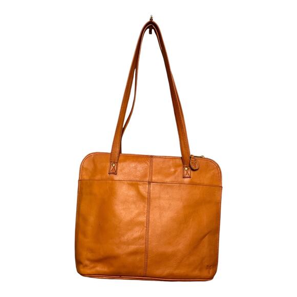 Frye Handbags - Vintage 90’s Frye Classic Tan Leather All Around Zip Tote Bag Purse